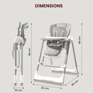 Silla Alta para Bebé de Lujo Ajustable 2 en 1 con Mecedora para Niños Pequeños, Diseño Plegable Elegante, Asiento de Alimentación Premium de Uso Seguro - Product Image 5