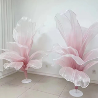 Bunga Organza Raksasa Berkualitas Tinggi dengan Stand, Desain Elegan untuk Dekorasi Pernikahan dan Fotografi