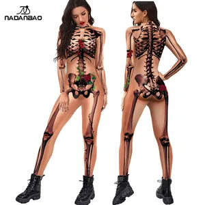 NADANBAO 2022 custom Helloween גולגולת סקסי 3d מודפס סרבל סופר גיבור כולל cosplay תלבושות נשים סרבל