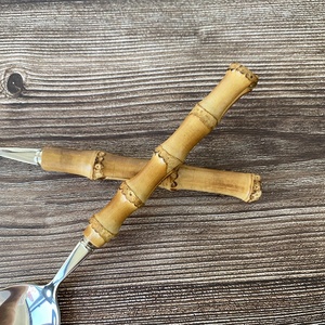 Ensemble de <span class=keywords><strong>couverts</strong></span> Snyno 100% bambou naturel, cuillère, fourchette, couteau en acier inoxydable 304, manche en bambou - Product Image 4