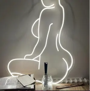 Letrero de neón para decoración de pared Cuerpo de mujer blanco