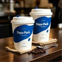 Gobelets à café en papier biodégradables à double paroi avec revêtement PE, personnalisables avec logo, couvercles inclus, pour expresso, café, bureau, boissons chaudes