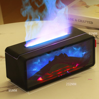 Diffuseur d'arômes cheminée électrique à flamme simulée, télécommande, fonctionnement silencieux, technologie ultrasonique, fonction minuterie, en plastique