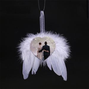 Blank Creative Gift Feather Angel Wings <b>Ornaments</b> Sublimation Christmas Pendent - Product Image 2