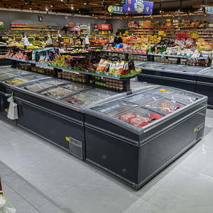 Puerta de vidrio comercial Isla de helados Congelador Supermercado Tipo combinado <span class=keywords><strong>Vitrina</strong></span> Congelador <span class=keywords><strong>Vitrina</strong></span> de refrigeración comercial - Product Image 4