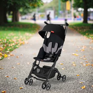 Du lịch Xe đẩy siêu nhỏ gọn & nhẹ với nhung đen tán & ngả ghế nhựa khung - Product Image 6