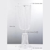 Magnifiques cristaux suspendus, décorations de table de mariage, fleurs artificielles en verre, centres de table floraux pour location