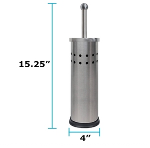 Soporte de Escobilla de Inodoro Cilíndrico Moderno Personalizado, Cepillo de Microfibra Portátil de Acero Inoxidable 410 para Limpieza de Inodoros - Product Image 3