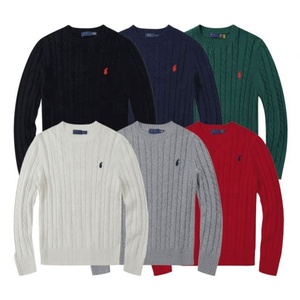 Suéteres de punto para hombre, de lana y algodón, con cuello redondo y trenzado, estilo casual, <span class=keywords><strong>Ralph</strong></span> <span class=keywords><strong>Lauren</strong></span>, RL <span class=keywords><strong>Polo</strong></span>, personalizados - Product Image 1