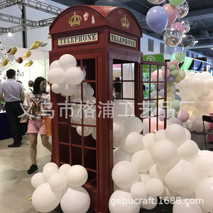 Accesorios Temáticos, Cabina Telefónica Británica de Madera de 2.4m, Decoración Duradera para Bodas y Fiestas, Accesorios para Cabina de Fotos - Product Image 1