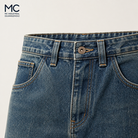Jeans Hip Hop Oversize Streetwear avec poche arrière brodée, style rétro, délavé, coupe ample, jambe large, vintage, en denim pour hommes