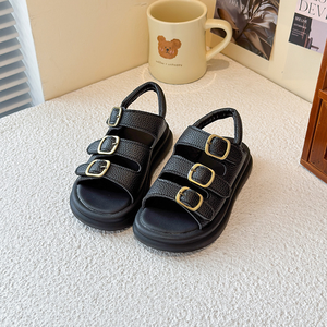 Sandalias de Goma de Color Puro a la Moda, Sandalias de Playa para Verano, Zapatos Planos para Niños Antideslizantes - Product Image 5