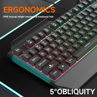 Hotsale RGB Backlit Wired Gaming Keyboard Claviers Multi-Function 104 Membrane Keycaps New Product Box Desktop