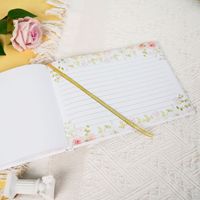 Livre d'or personnalisé en gros pour mariage et fête, avec dorure à chaud, carnet de planification et journal de mariage pour signatures