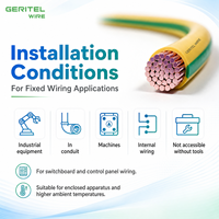 PVC V-90 Isoliertes 0,6/1KV Erdkabel Einadrig Grün/Gelb Kupferdraht SAA für Elektroinstallationen