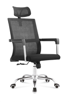 Chaise de bureau de direction ergonomique pivotante haut de gamme SIYI, entièrement en mesh, avec appui-tête réglable et base chromée à roulettes, pour usage domestique