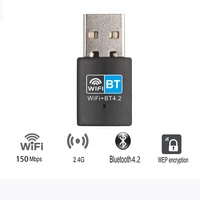 Adaptateur USB WIFI et Bluetooth 4.2 Deux en Un RTL8723DU 150Mbps, Carte Réseau sans Fil USB et Dongle Combo WIFI BT 4.2 pour Ordinateur