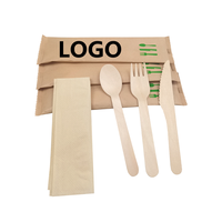Ensemble de vaisselle jetable biodégradable et recyclable en bambou pour mariage avec emballage en papier et logo personnalisé