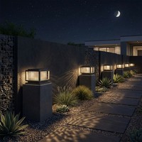 Lampes de poteau LED modernes E27 IP65 étanches pour l'extérieur, carrées, pour pelouse, terrasse, cour