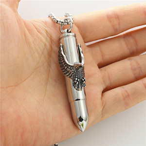 Pendentif Aigle en Acier Inoxydable, Flacon de Parfum en Forme de Balle, Collier pour Homme, Style Punk, Breloque Tendance 2330 - Product Image 3