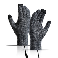 Gants chauffants USB Conception d'écran tactile étanche, gants chauds d'hiver pour le snowboard et le cyclisme, accessoires de vélo pour hommes