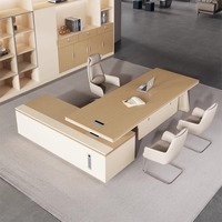 Table de directeur modulaire de 1.6 m Mobilier de bureau moderne et simple avec table de travail en bois Chaise en acier pour table de maître du personnel du patron