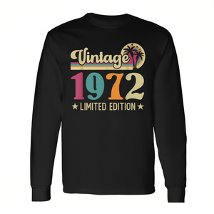 T-shirt vintage a maniche lunghe in edizione limitata del 1972, regalo di compleanno - Product Image 2