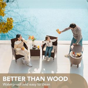 Comfortable Eco-Friendly Durable <b>Rattan</b> Patio Porch Furniture Sets <b>Table</b> for Outdoor Villa Apartment - Product Image 3