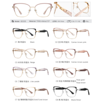MS 82335 Lunettes Métalliques Femme de Haute Qualité, Branches Connectées en Métal Robuste, Finition Polie, Design Tendance, Monture Polyvalente