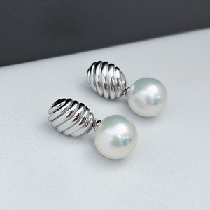 ต่างหูเงินแท้ S925 แบบ DIY พร้อมลูกปัดขนาด 10-15 มม. อุปกรณ์ฐานเปล่า รุ่น 22299 - Product Image 2