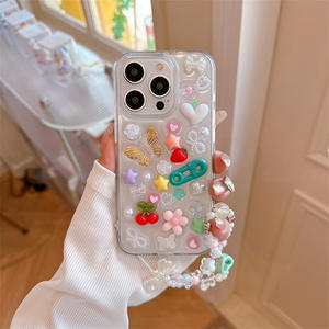 Pin creativo mantequilla mosca gota pegamento funda de teléfono para iPhone 16Pro Max 15 14Pro amor estrella cereza funda protectora transparente 13 - Product Image 3