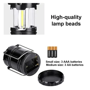 Linterna de Emergencia para Camping Negra, Luz Blanca Cálida Brillante, Funciona con Batería de 5 Horas, Impermeable, LED COB, Linterna Ligera - Product Image 5