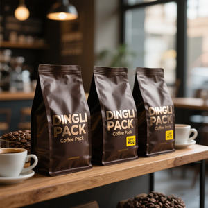 ถุงกาแฟย่อยสลายได้เองแบบกำหนดเอง ขนาด 12 ออนซ์ ขายส่ง 250 กรัม 500 กรัม 1 กิโลกรัม ถุงกาแฟกระดาษคราฟท์ก้นแบนพร้อมวาล์ว - Product Image 1