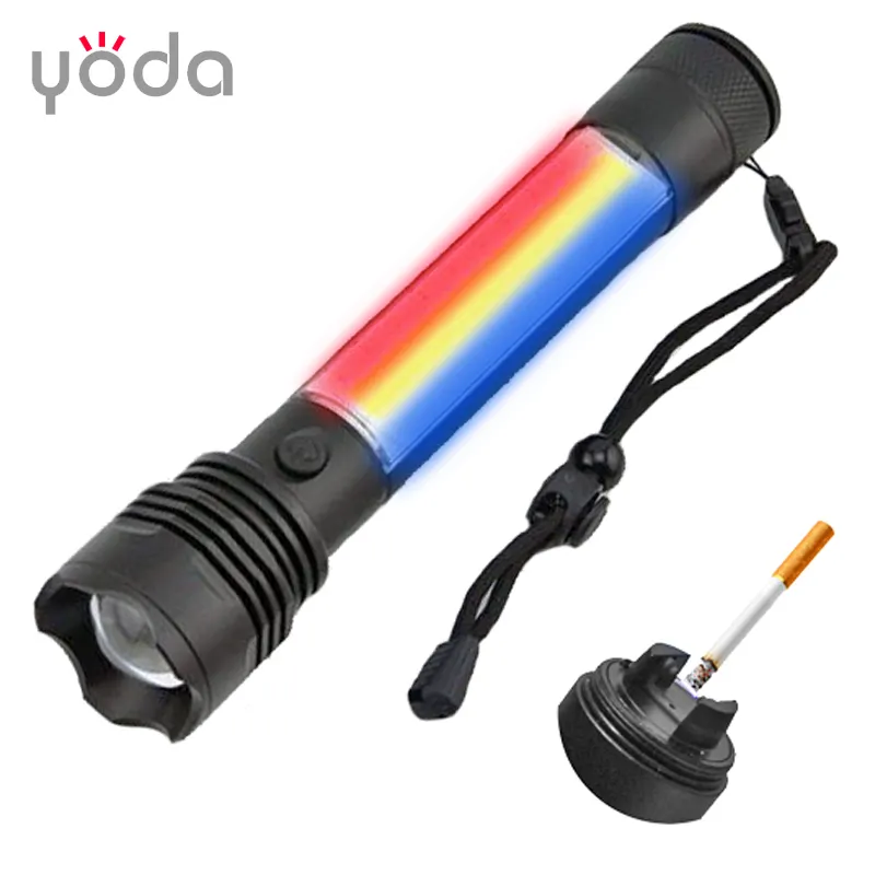 rechargeable rotated zoomable light fire ignition function cigarette electric arc igniter led flashlight