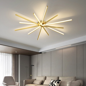 Gran oferta, luces de techo con líneas geométricas, lámpara de techo led de cobre montada en superficie moderna para dormitorio - Product Image 6