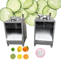 Commerciële roestvrijstalen fruit- en groentesnijder, automatische aardappelchips- en gemberpers-snijmachine