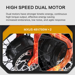 Bicicleta Eléctrica Urbana S1 MAX Mejorada <span class=keywords><strong>de</strong></span> 1500W con Doble Motor, Asiento Extra Largo, Llantas Gruesas para Nieve <span class=keywords><strong>de</strong></span> 20 Pulgadas, Motocicletas, Almacén en EE. UU. - Product Image 6