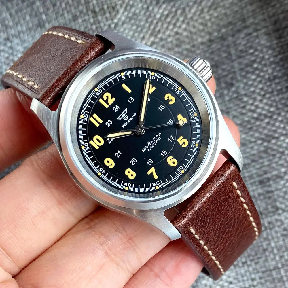 36MM Pilot Men Watch Japan NH35A Vintage 200m Waterproof Mechanical Watch For Lady Sport Clock Relogio Masculin