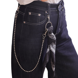Chaîne de taille Yueli à une seule couche de perles avec clip pour écharpe, pour pantalon, accessoire de mode unisexe, usage quotidien, en alliage de zinc - Product Image 1