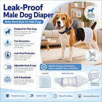 Couches jetables pour chiens mâles OEM d'usine, super absorbantes, anti-fuites, imprimées, bandes ventrales pour animaux de compagnie, vente en gros