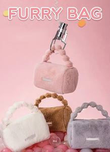 THK0417 Vente à Chaud Mini Trousse de Maquillage Multifonctionnelle Organisateur de Bijoux Petit Sac à Main en Peluche Doux Solide ColorCadeaux Sac - Product Image 6