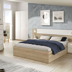 Ensemble <span class=keywords><strong>de</strong></span> meubles <span class=keywords><strong>de</strong></span> chambre à coucher modernes fabriqués en usine avec armoire à portes coulissantes, tête <span class=keywords><strong>de</strong></span> <span class=keywords><strong>lit</strong></span> et table <span class=keywords><strong>de</strong></span> chevet - Product Image 6