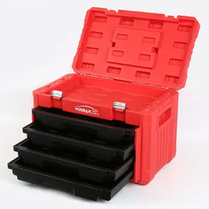 Winmax New design HDPE Plastic 4 Drawer BMC Tool Box with Corner Protectors