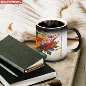 Mug en céramique givrée 11oz noir, tasse vierge à sublimation thermosensible - Product Image 3