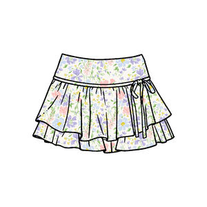 Ropa Deportiva Floral Personalizada para Niñas, Falda con Volantes, Pantalones Cortos de Spandex/Poliéster de Secado Rápido, Casuales, para Tenis, Yoga y Juego - Product Image 3