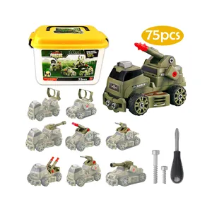 अलग ले खिलौना स्टेम 10-में-1 में सेना कार खिलौने बॉक्स के साथ अपना स्वयं का निर्माण सैन्य वाहन ड्रिल उपकरण उपहार सीखने खिलौने बच्चों के लिए 3