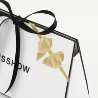 Sac cadeau en papier plié avec nœud papillon, emballage personnalisé de luxe pour bijoux faits à la main, bonbons et bougies