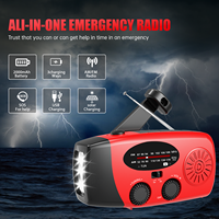 XSY-088 portabel Mini Radio Crank tangan 2000mAh Solar Power Bank dengan USB & SOS LED Senter