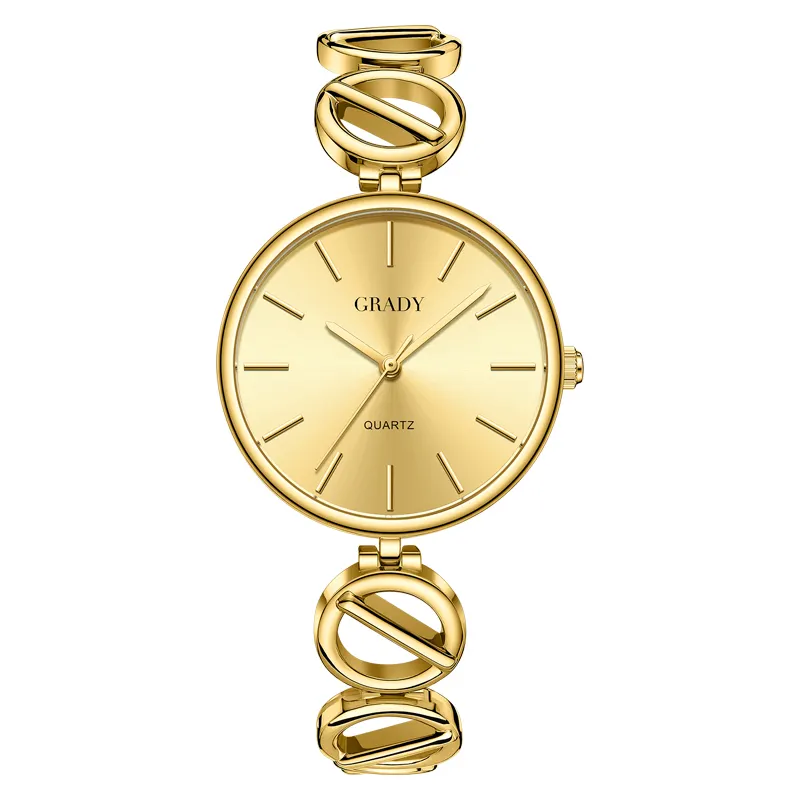 Reloj de lujo de alta calidad para mujer, pulsera de oro personalizada, nuevo