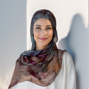 YW343 #   Hiyab Largo de Chifón con Estampado Colorido, Bonito y Popular, en Oferta, para Mujeres Musulmanas, Abaya Islámica - Product Image 4